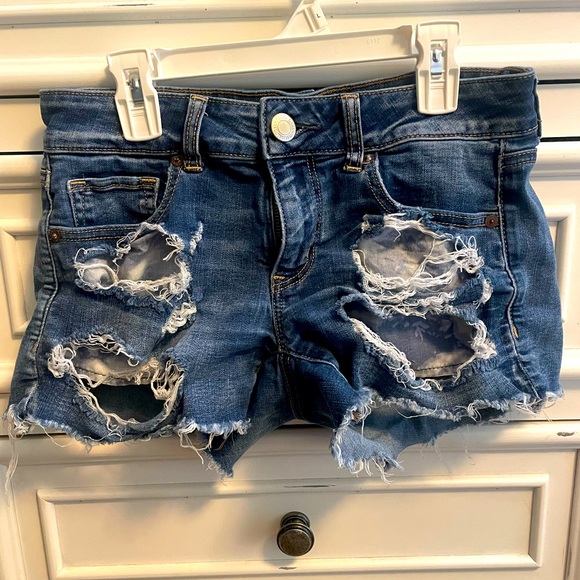 Denim Ripped Shorts. Gently Worn. Stretchy - Picture 2 of 6